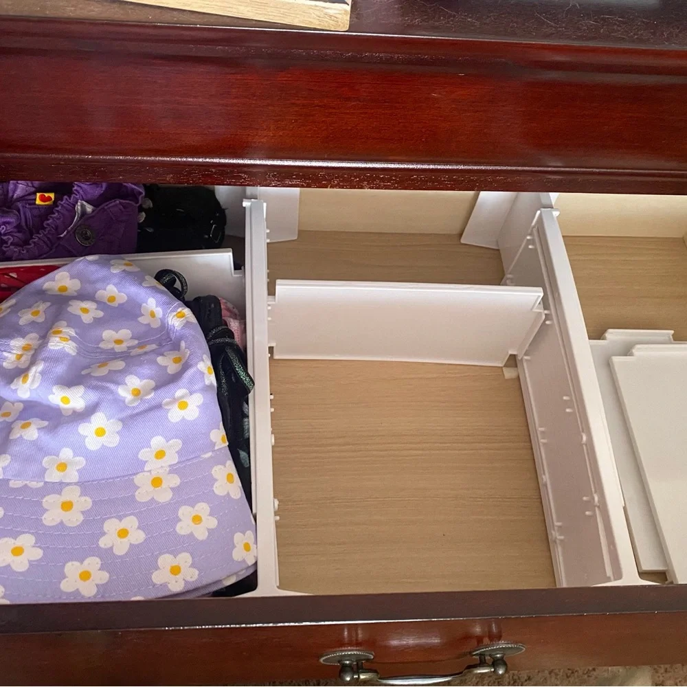 6 Piece Adjustable White Drawer Dividers